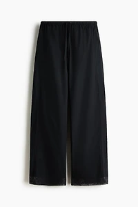 Lace-Trimmed Drawstring Pants