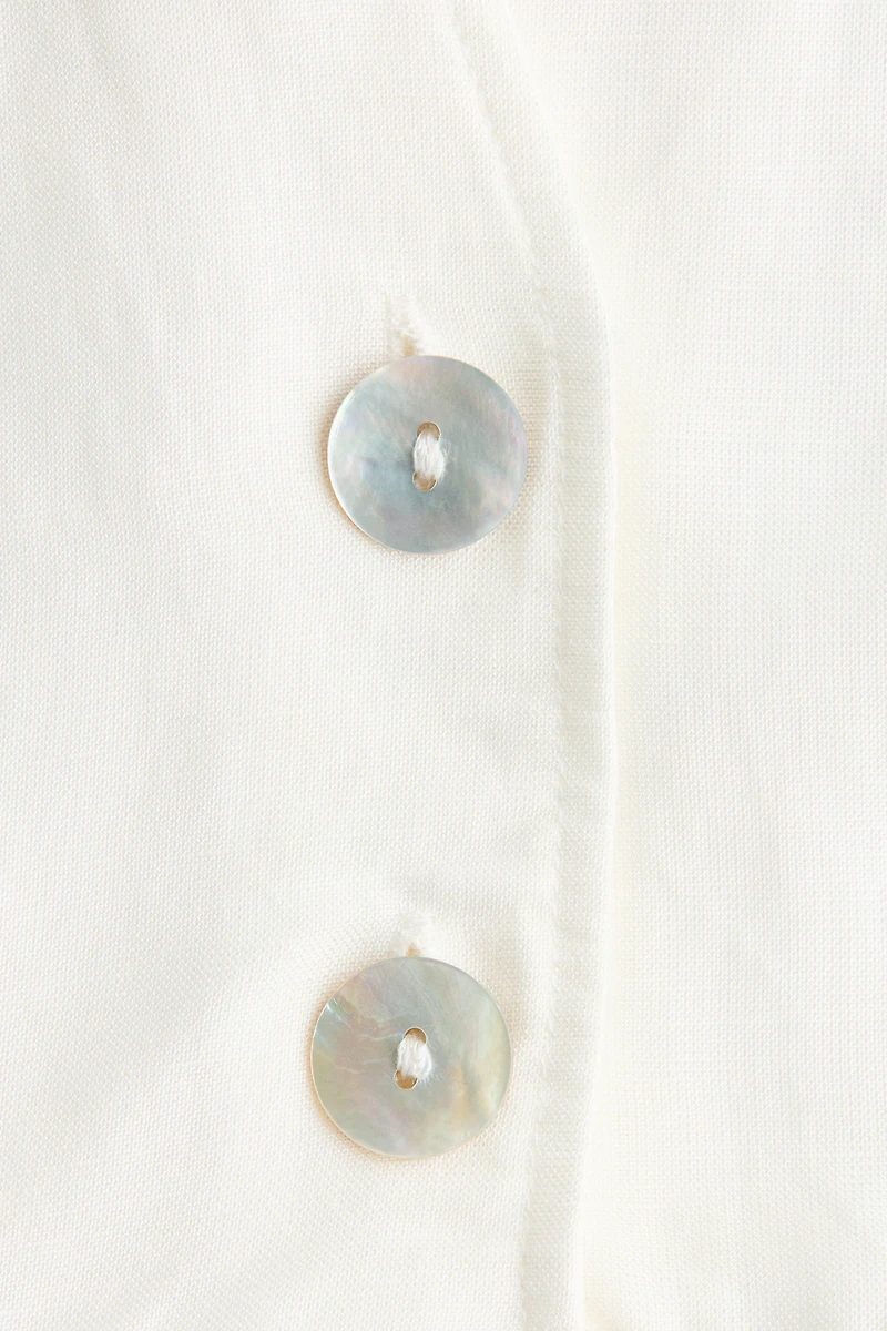 Linen-Blend Peplum Top