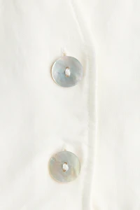 Linen-Blend Peplum Top