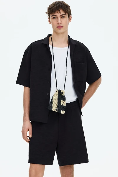 Relaxed-Fit Waffled Shorts