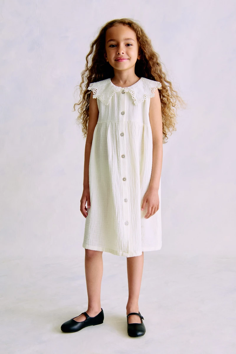 Muslin Dress with Collar