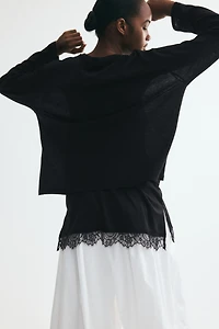 Layered Lace-Trimmed Top