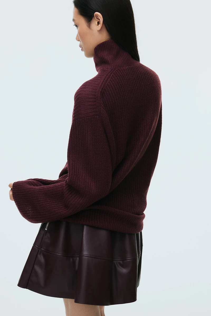 Chunky-Knit Half-Zip Sweater