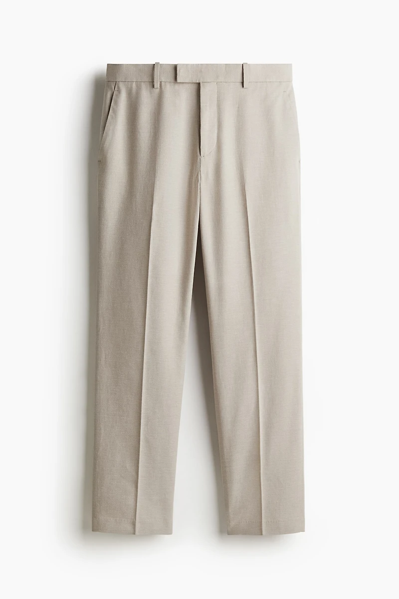 Pantalon de costume classique en lin mélangé