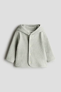 Waffled Cotton Cardigan