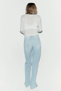Jean large taille haute