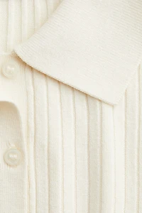 Rib-Knit Dress with Collar