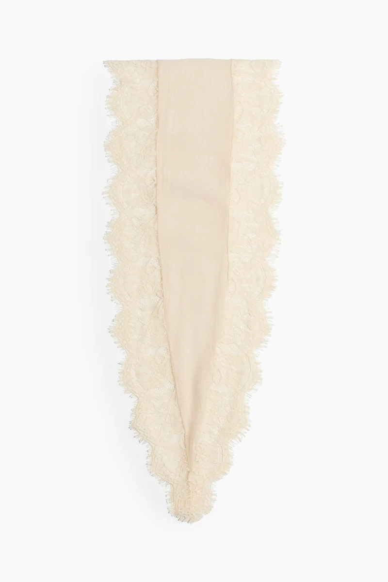 Lace-trimmed scarf