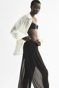 Mesh Balloon-Leg Pants