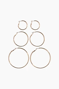 3 Pairs Hoop Earrings