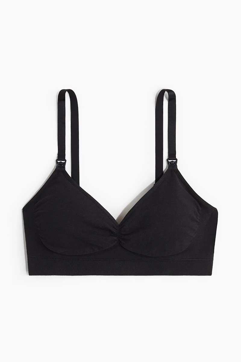 MAMA Seamless Padded Cotton-Blend Nursing Bra