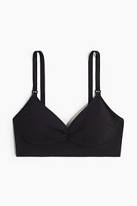 MAMA Seamless Padded Cotton-Blend Nursing Bra