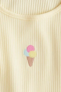 Embroidered-Motif Tank Top