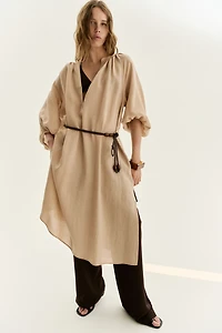 Oversized Tie-Belt Dress