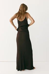 Rib-Knit Viscose Skirt