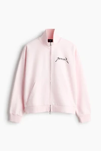 Oversized Printed Jacket with Zipper