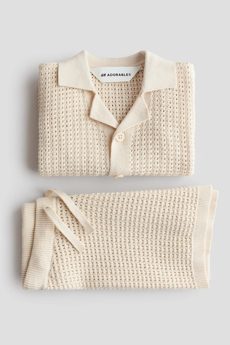 2-piece Pointelle-Knit Cotton Set