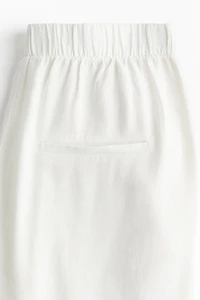 Wide-Leg Linen-Blend Pants