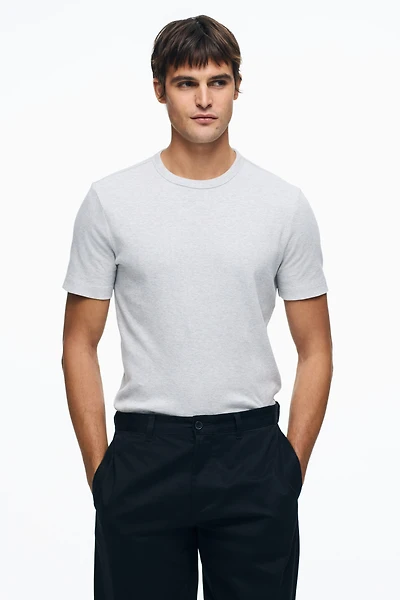 Slim-Fit Ribbed T-Shirt