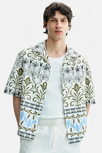 Chemise décontractée à motif avec col cubain