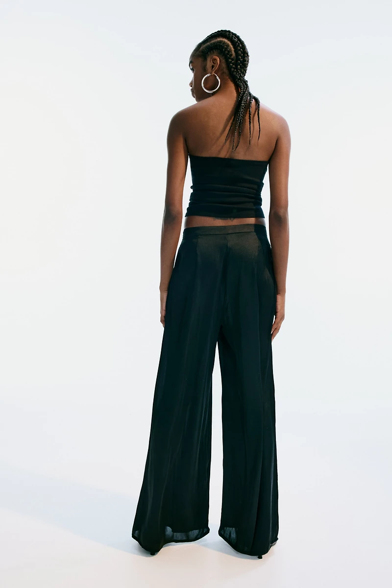 Pantalon large en satin