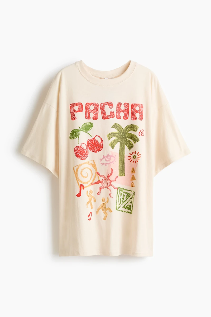 Oversized T-Shirt with Printed Motif