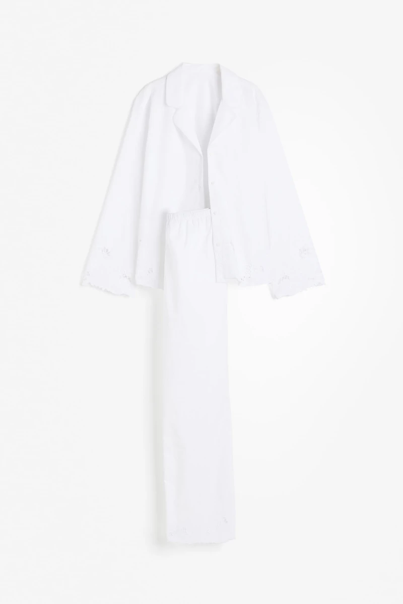 Pajamas with Eyelet Embroidery