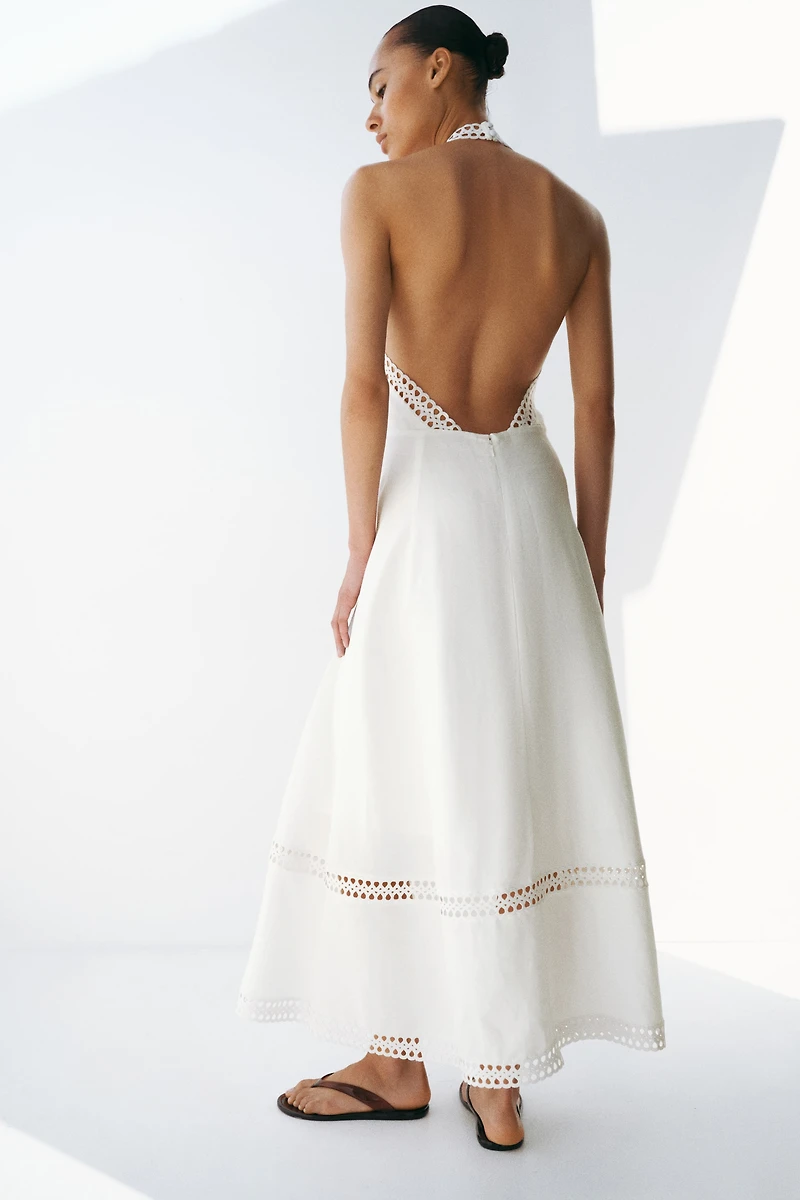 Robe dos nu en lin mélangé
