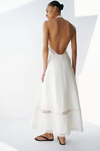 Robe dos nu en lin mélangé