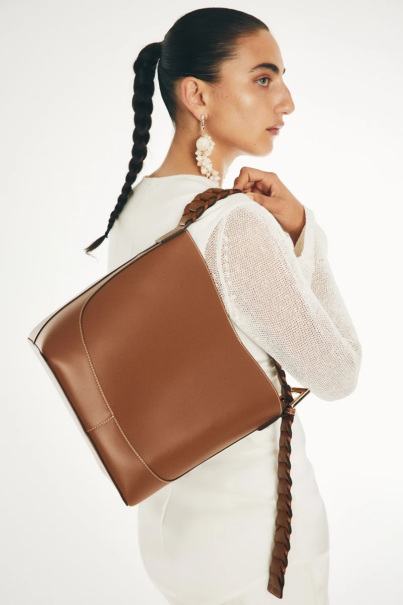 Braided-Strap Shoulder Bag