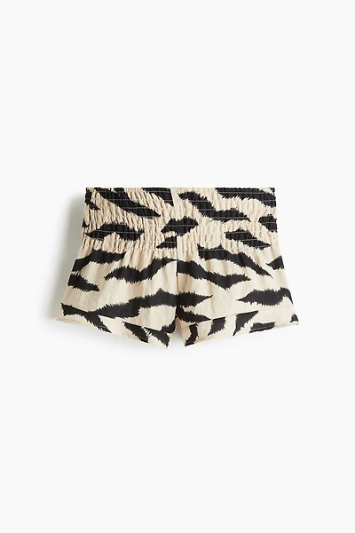 Short à taille élastique en nid d'abeille