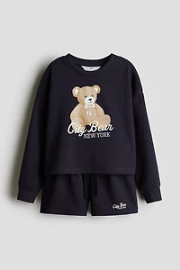 2-Piece Sweatshirt and Shorts Set