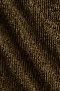 Rib-Knit Dress with Flared Skirt