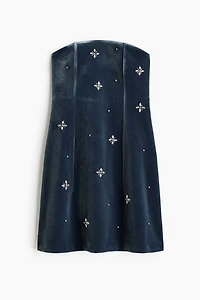 Embellished velour dress