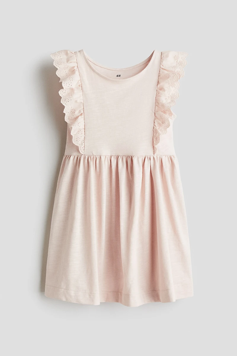 Ruffle-Trimmed Cotton Dress
