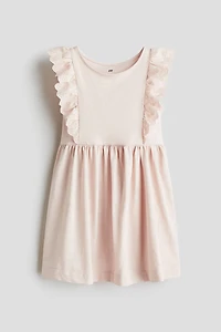 Ruffle-Trimmed Cotton Dress