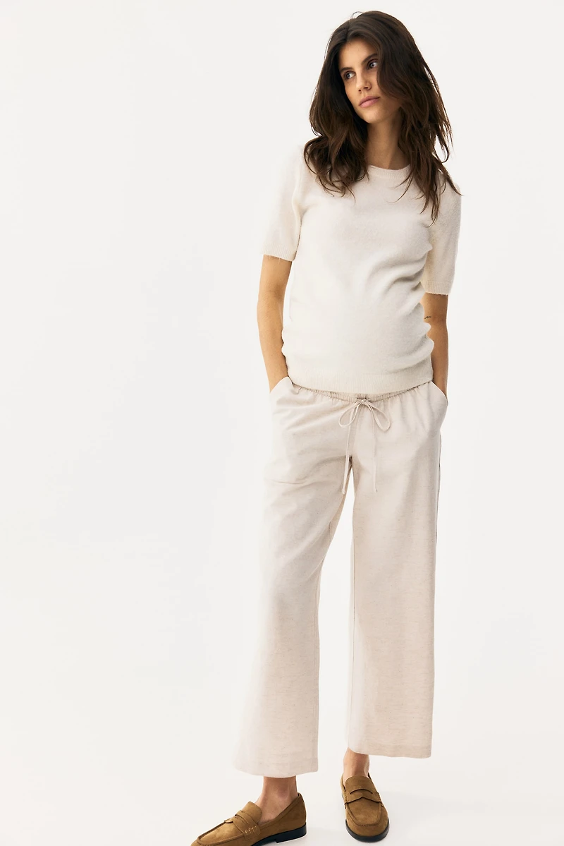 Pantalon MAMA à cordon en lin mélangé