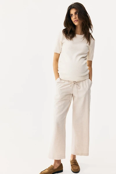 Pantalon MAMA à cordon en lin mélangé
