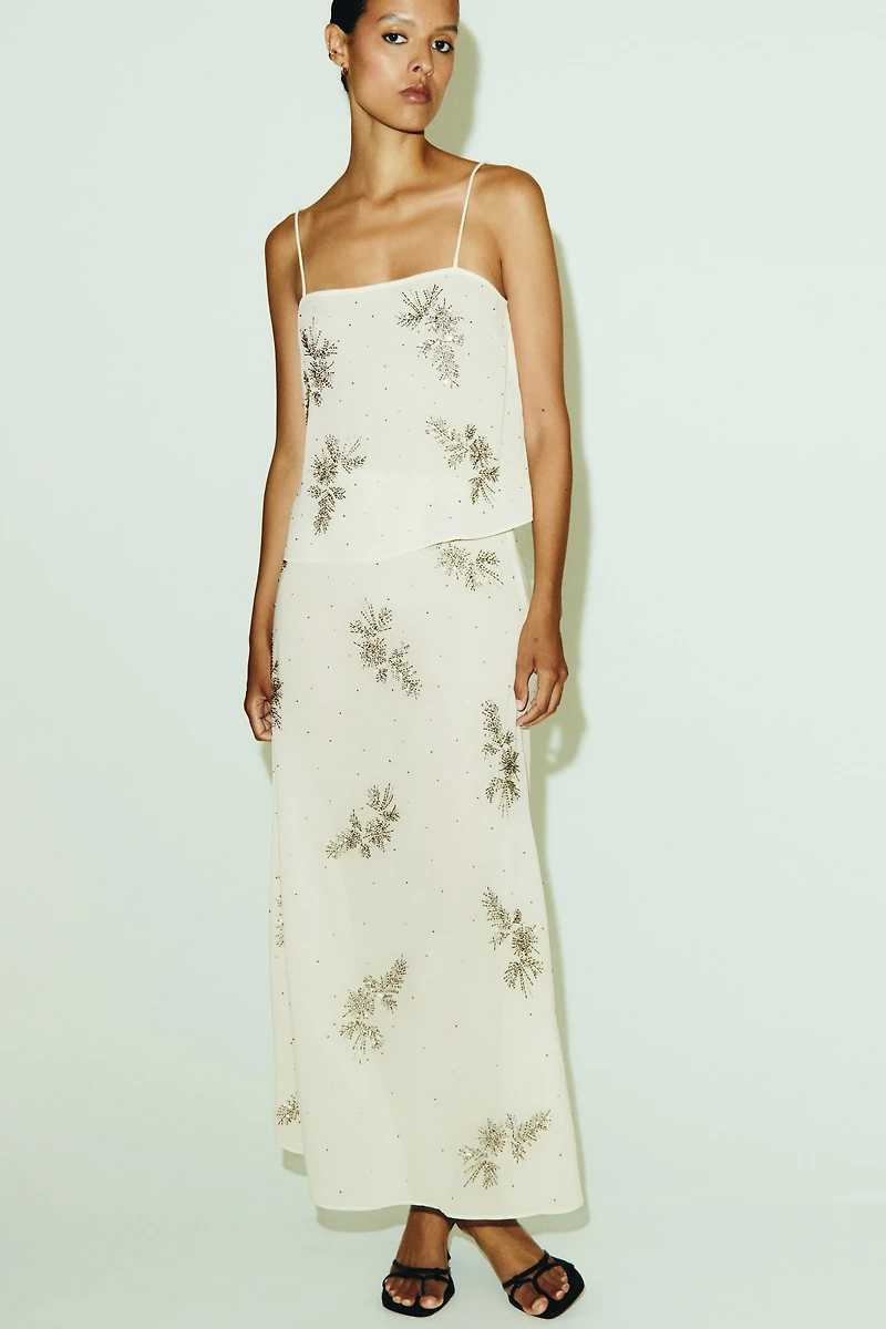 Embellished Sheer Skirt