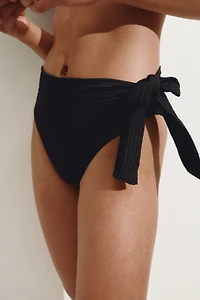 Tie-Detail High Waist Bikini Bottoms