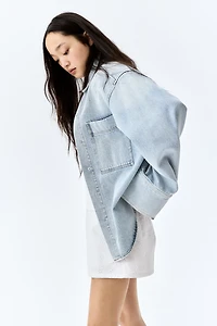 Short taille haute avec broderie anglaise