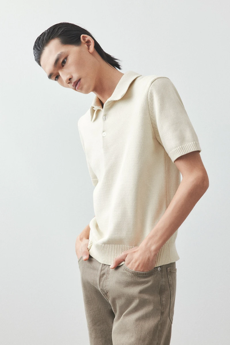 Regular-Fit Fine-Knit Polo Shirt