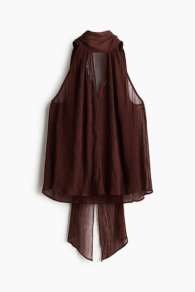 Haut en mousseline avec col écharpe