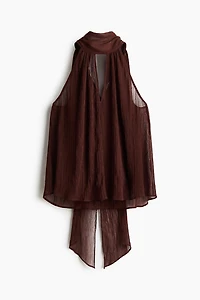 Haut en mousseline avec col écharpe