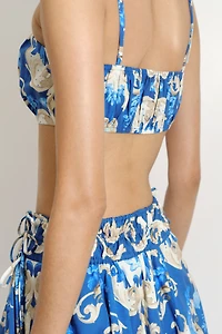 Gathered Poplin Crop Top