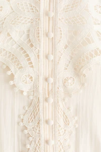 Blouse avec empiècement en dentelle