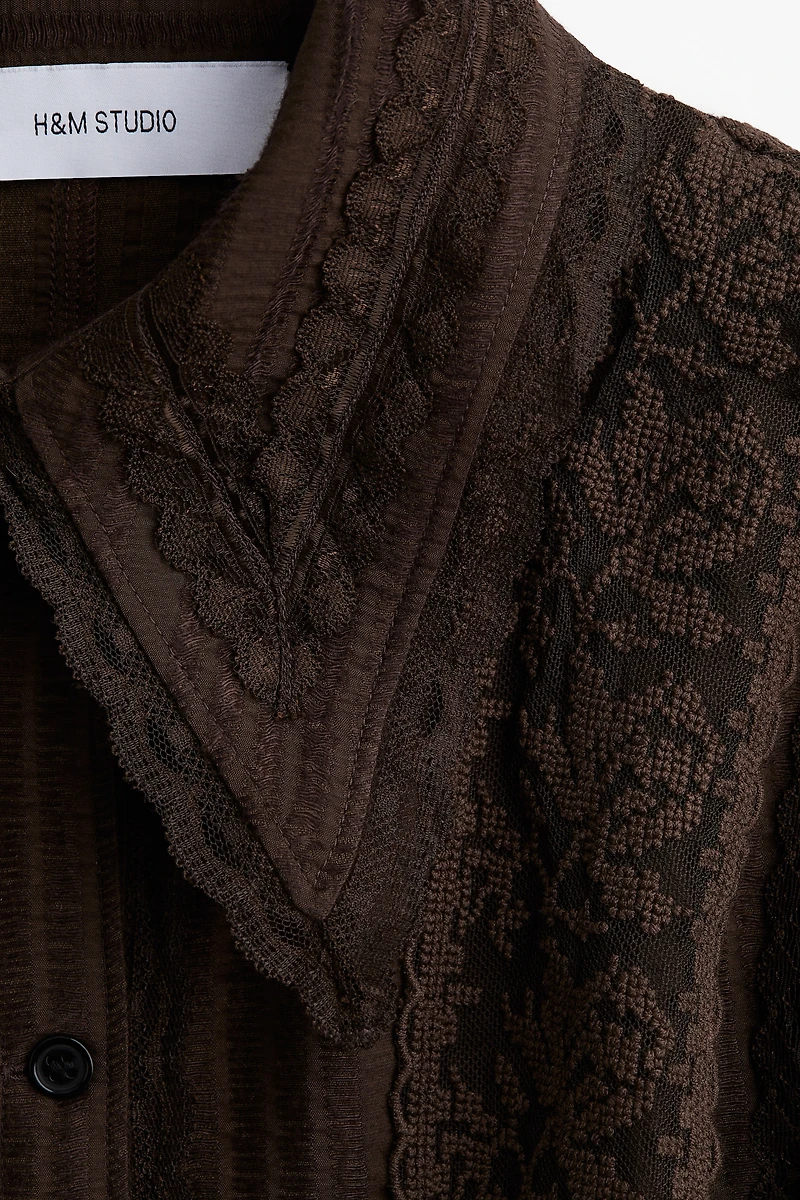 Robe chemise avec dentelle