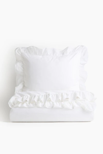 Housse de couette volantée lit simple