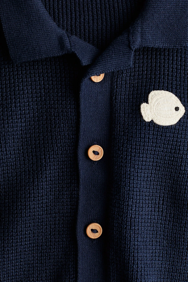 2-Piece Cotton Waffle-Knit Set