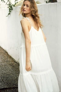Dress with Tie Shoulder Straps